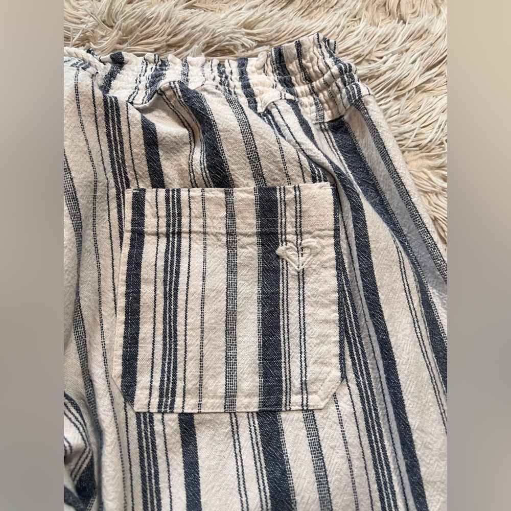 Roxy Blue & White Oceanside Stripe Flare Beach Linen Blend, XL - Picture 10 of 14